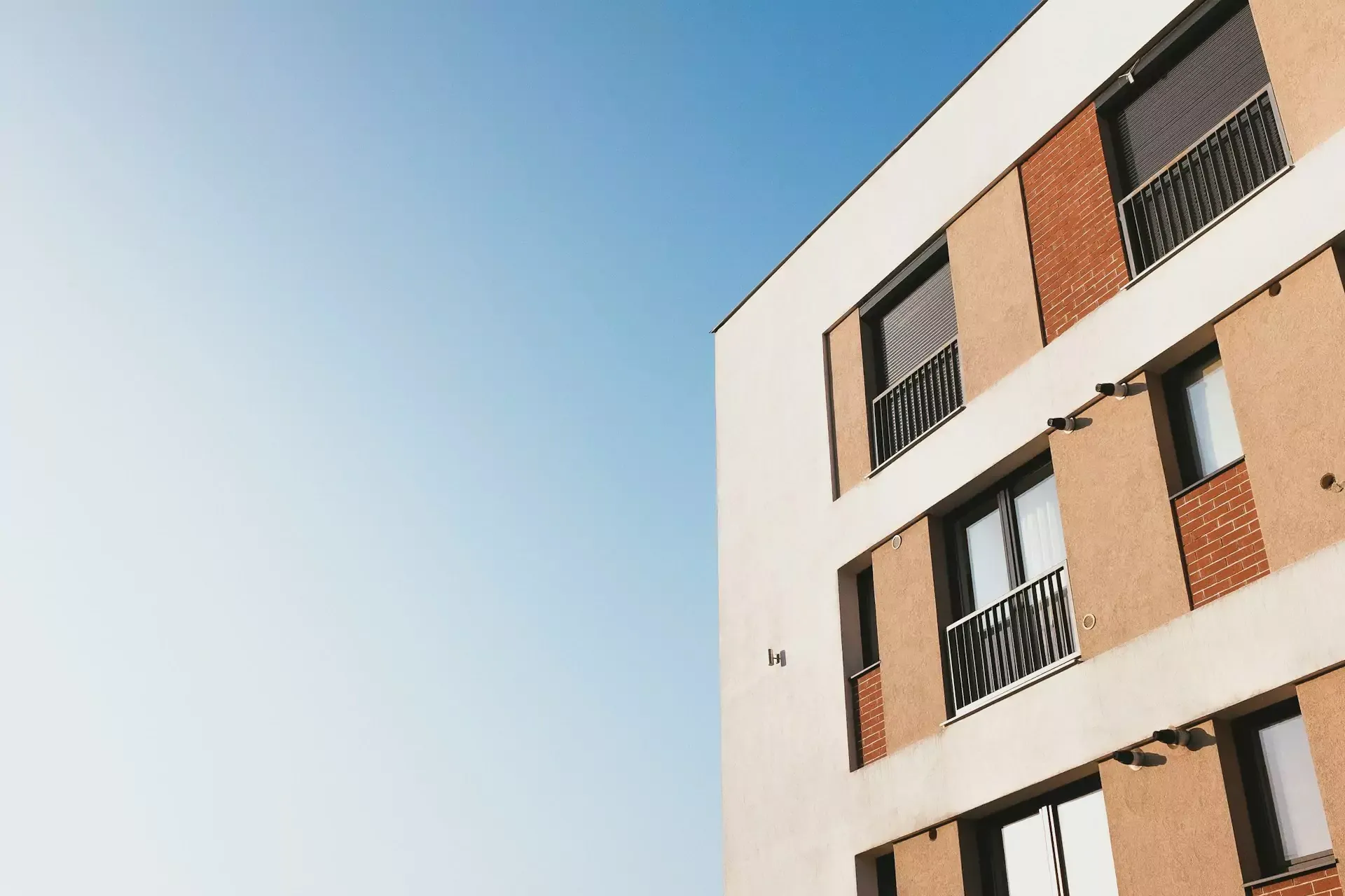 Apartment building with brick facade and balconies in Las Vegas
